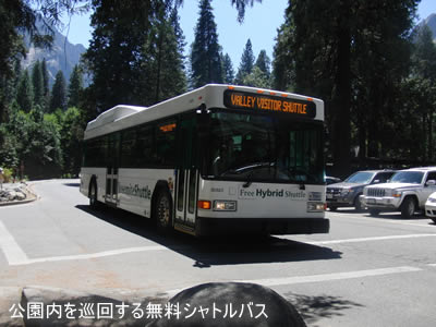 公園内を巡回するシャトルバス