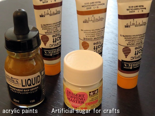 Acrylic paints and Artificial sugar for crafts